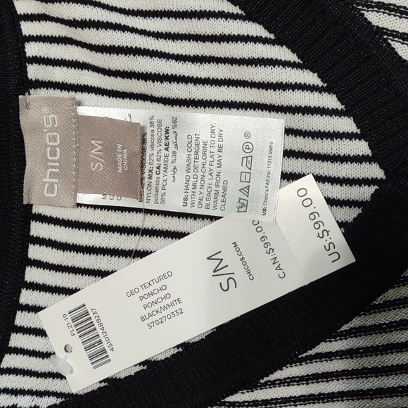 Chico's Geometric Textured Poncho - Picture 4 of 5